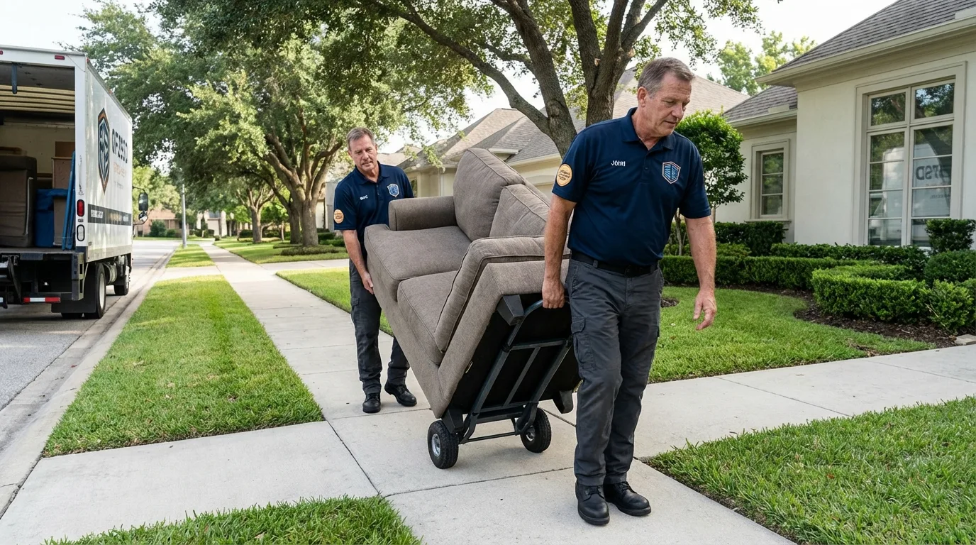 Local residential moving crew loading furniture in Trussville, AL